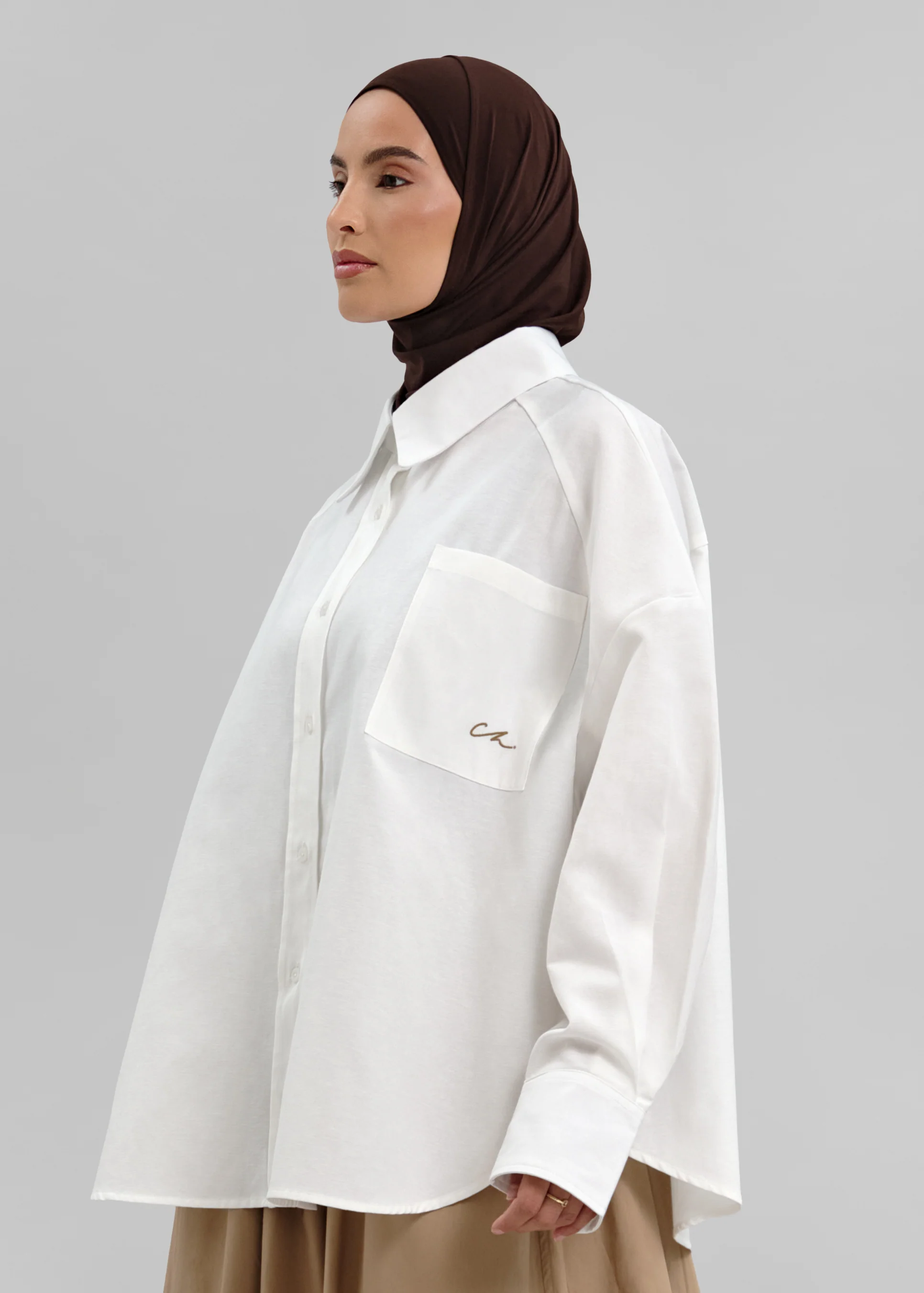 La Chemise Ivy Blanc / Camel - Image 3