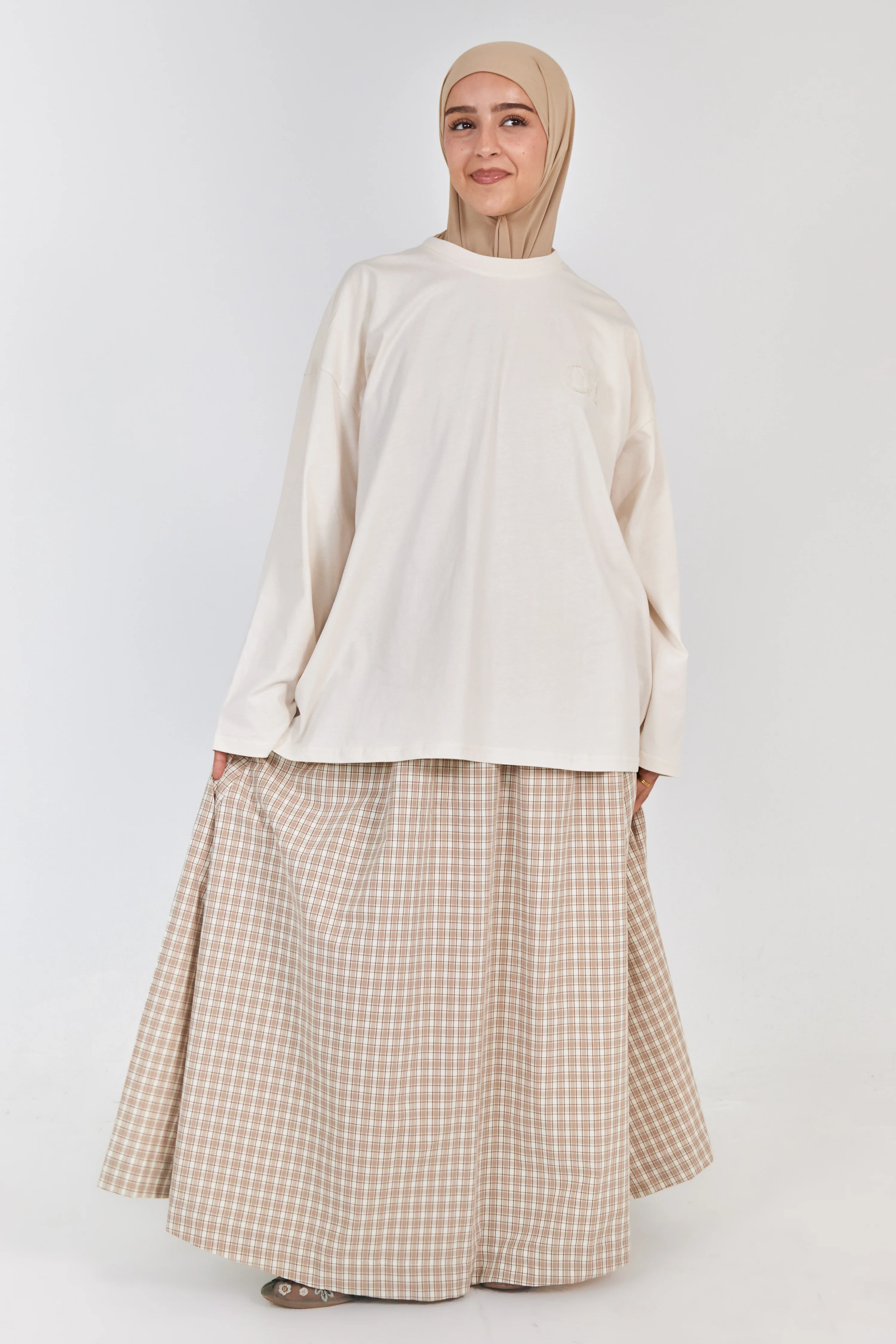 La Jupe Vichy Taupe
