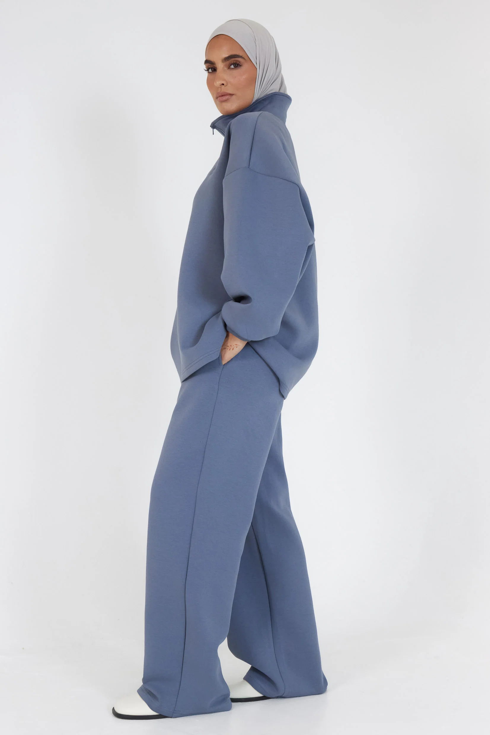 Le Sweat Zip Comfy Bleu délavé - Image 6