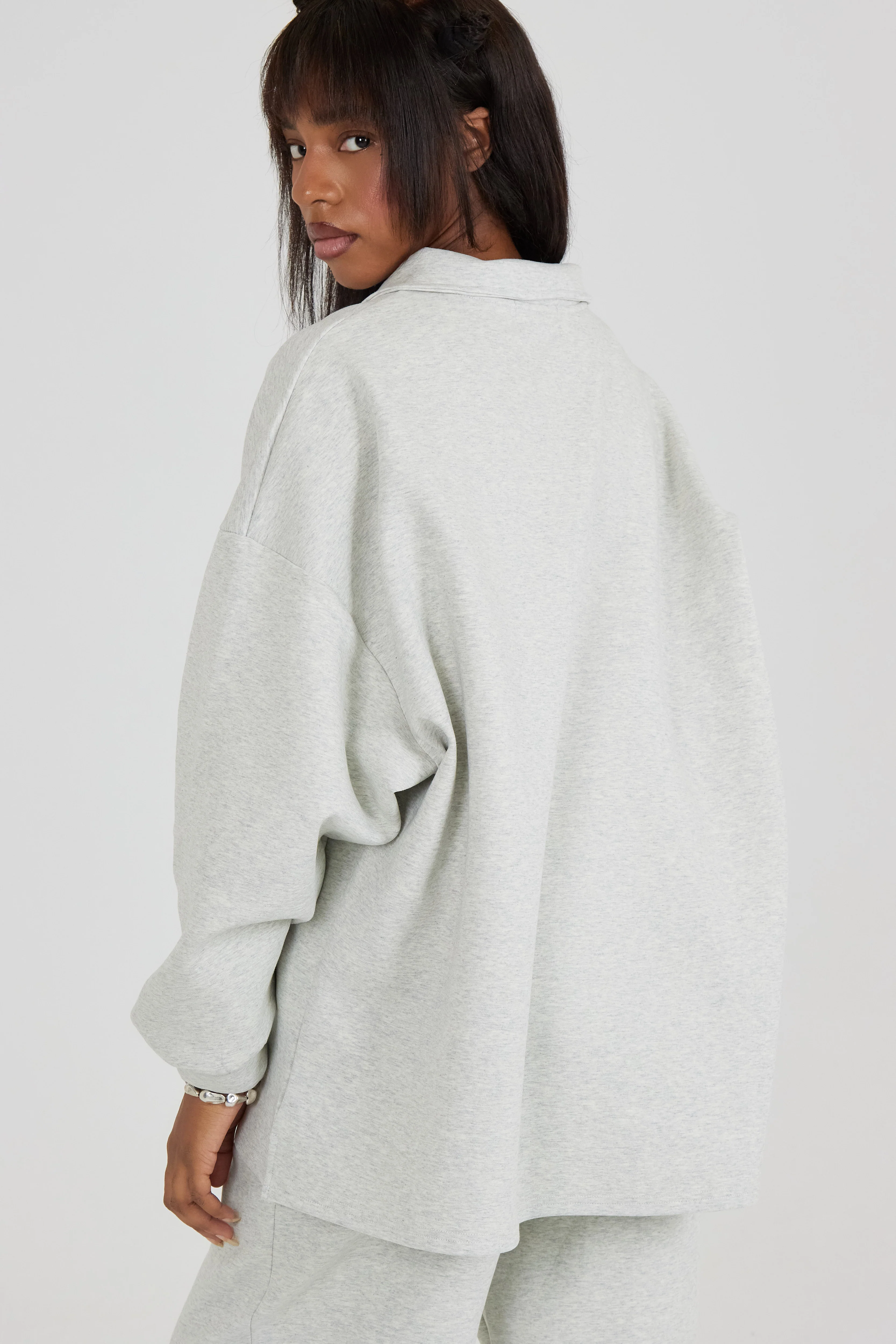 Le Sweat Zip Comfy Gris Clair - Image 3