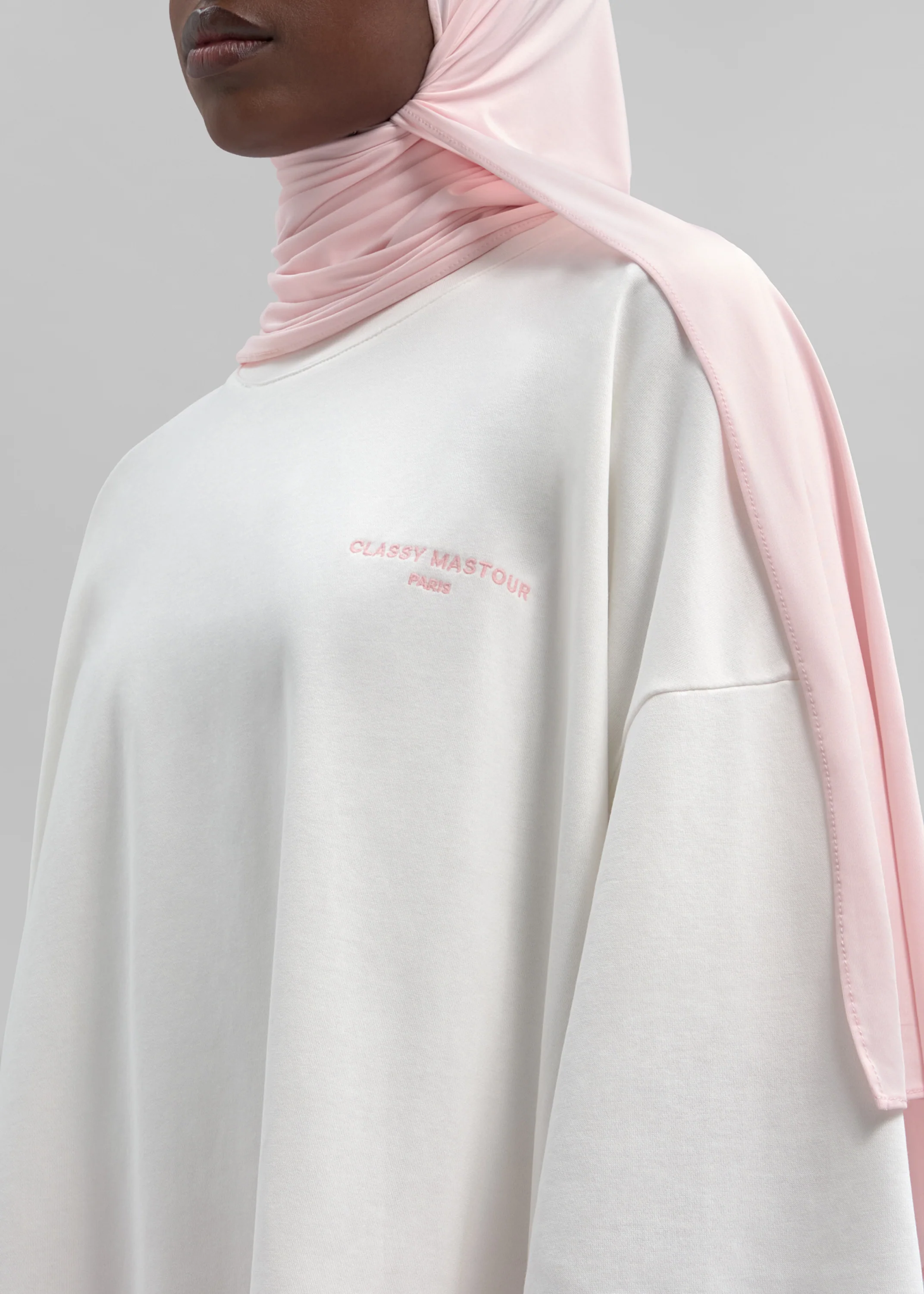 Le T-shirt Signature Blanc / Rose - Image 3