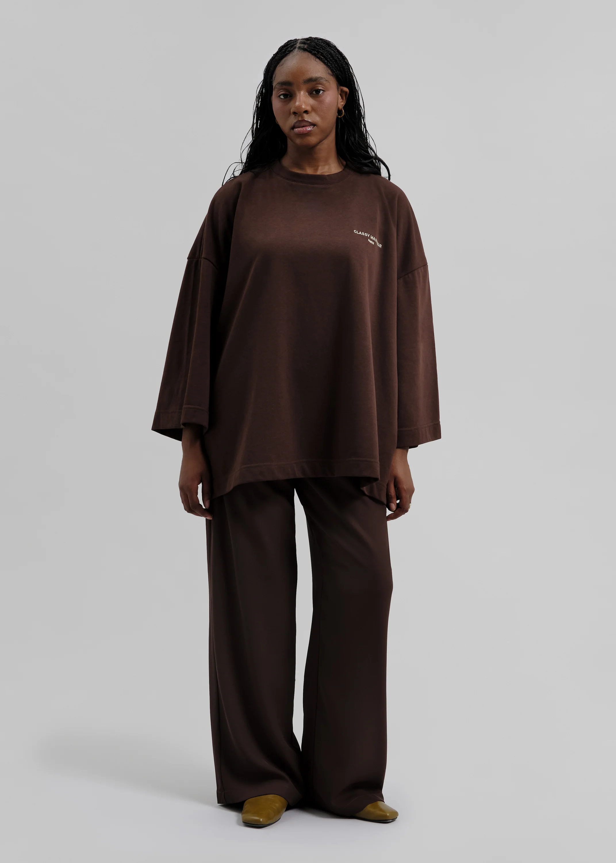 Le T-shirt Signature Brun / Vanille